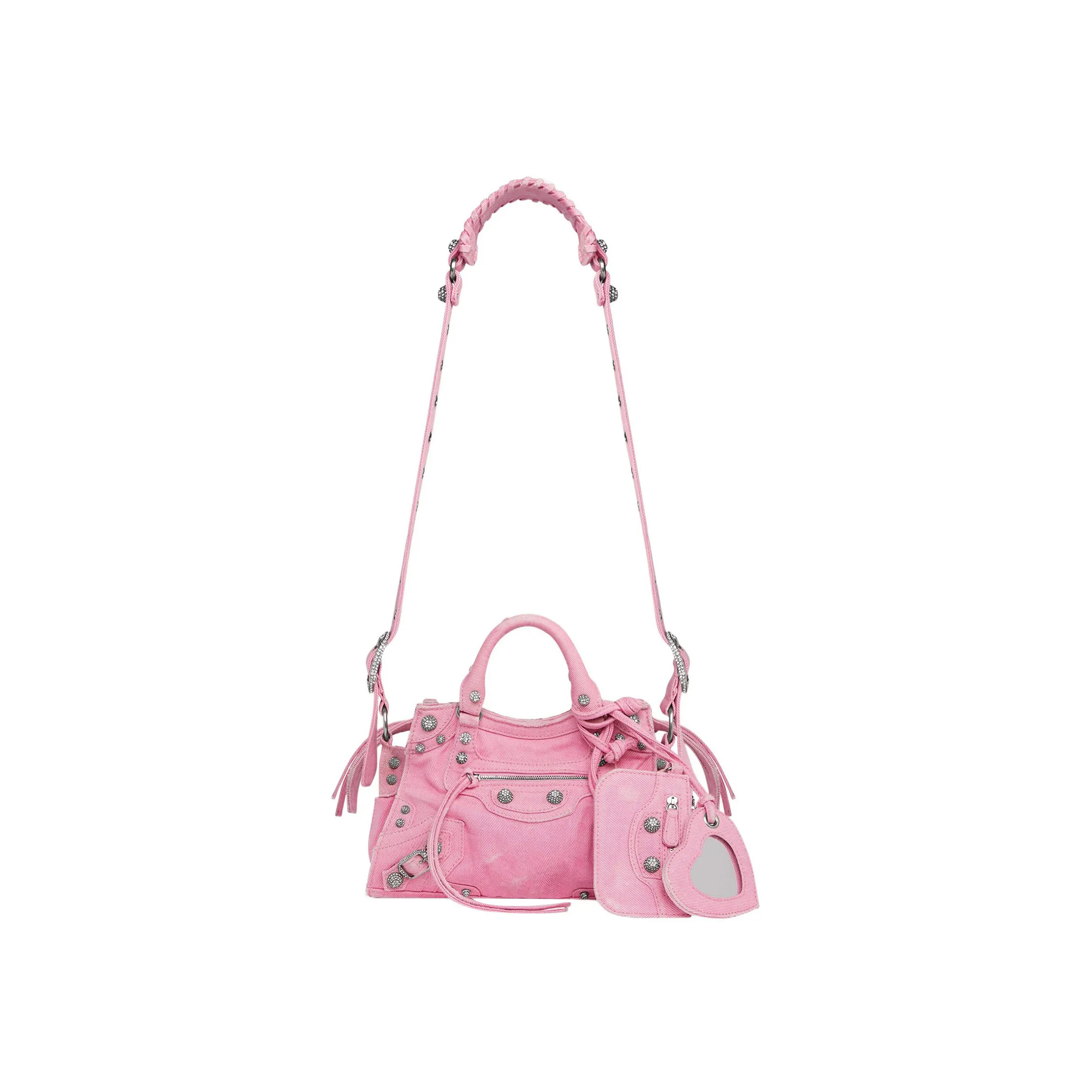 Ba*len*cia*ga small neo cagole city in denim powder 700940210bj5809 (25.9*17.8*11.4cm)